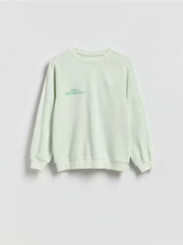 Felpa oversize con effetto slavato - turchese pallido