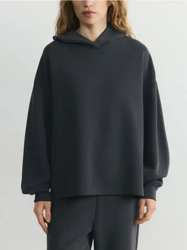 Felpa oversize con modal - blu scuro