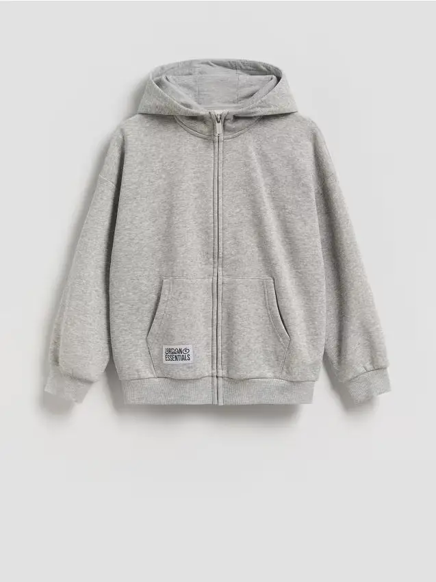 Felpa oversize con zip - grigio chiaro