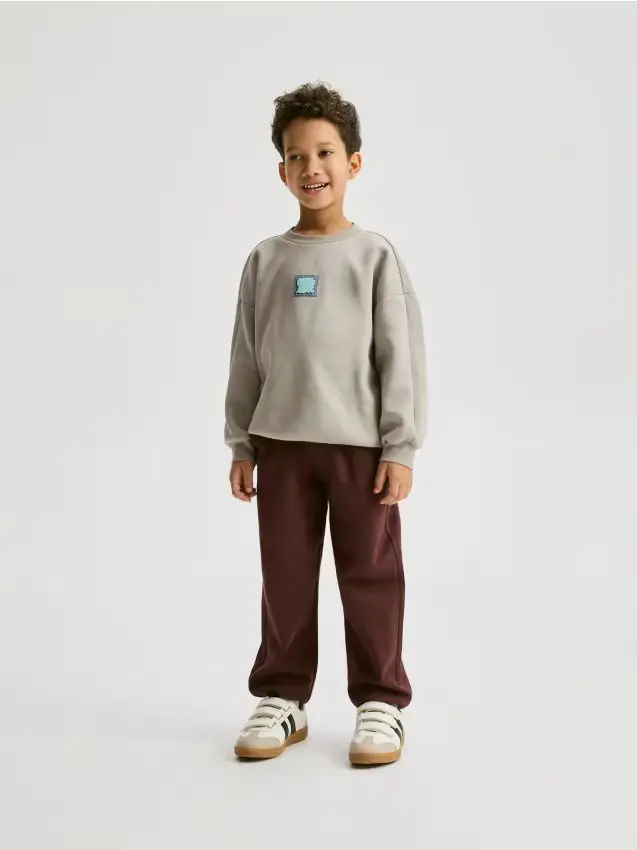 Felpa oversize in cotone - beige