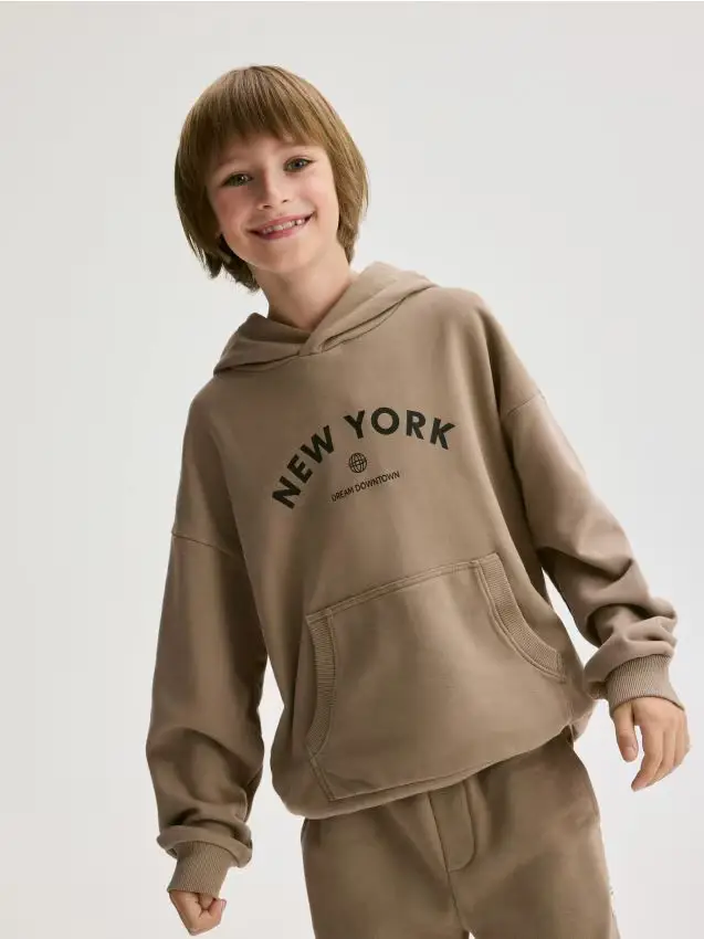 Felpa oversize in cotone - caffè