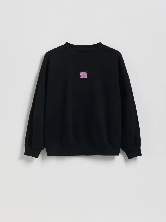 Felpa oversize in cotone - nero