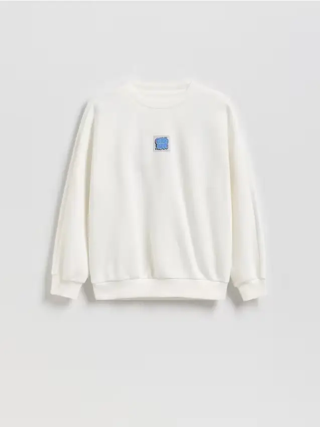 Felpa oversize in cotone - panna