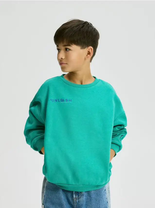 Felpa oversize in cotone - verde fresco