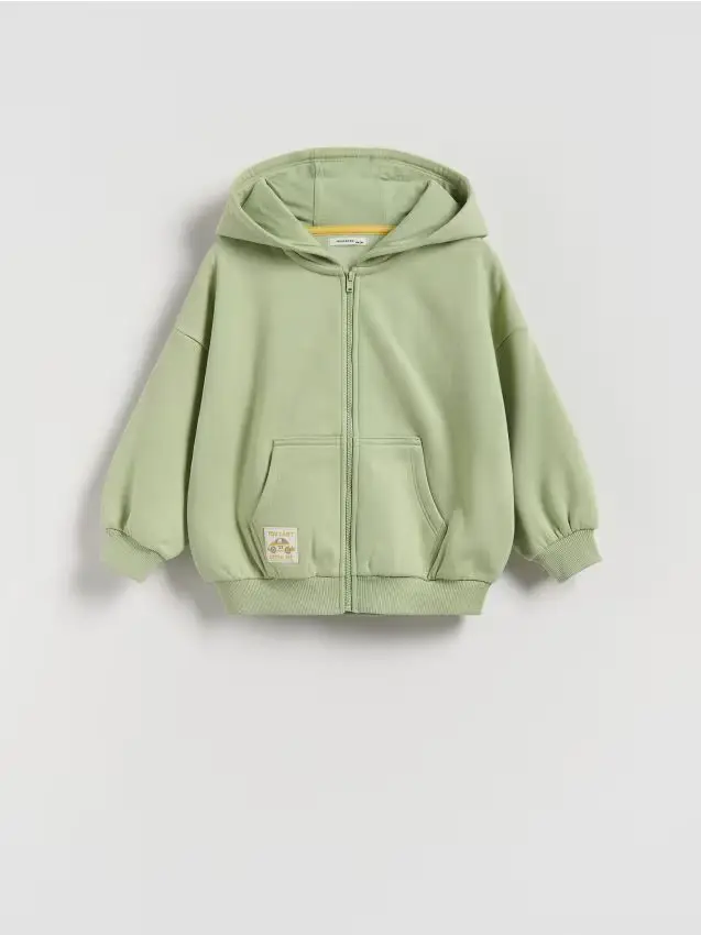 Felpa oversize in cotone - verde oliva chiaro