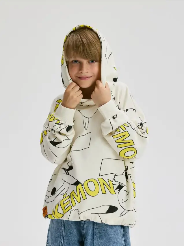 Felpa oversize Pokémon - panna