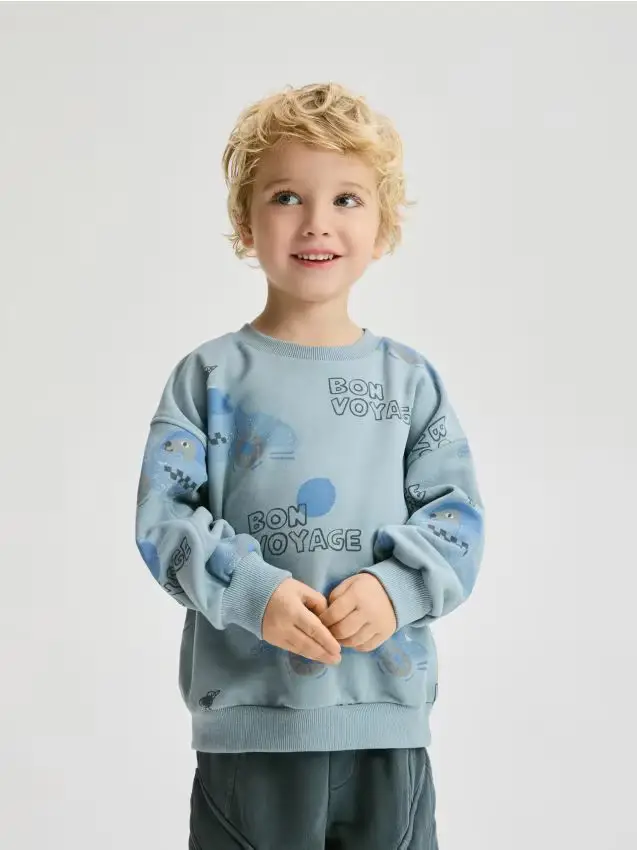 Felpa oversize stampata - blu