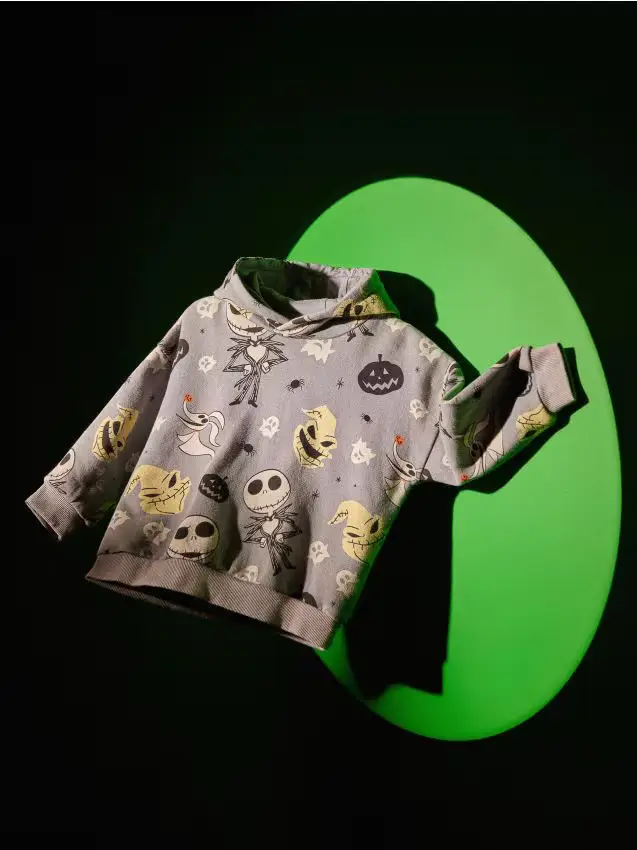 Felpa oversize The Nightmare Before Christmas - grigio chiaro