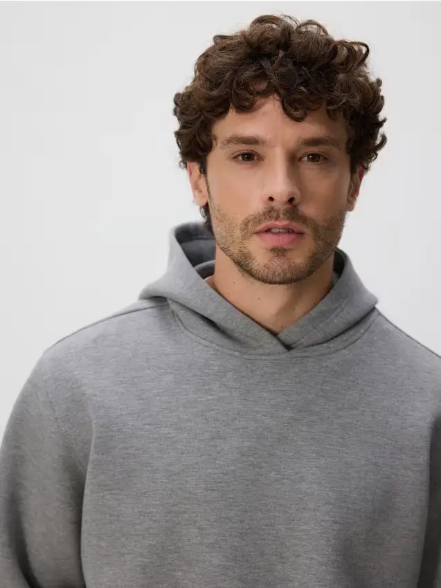 Felpa regular con cappuccio - grigio chiaro