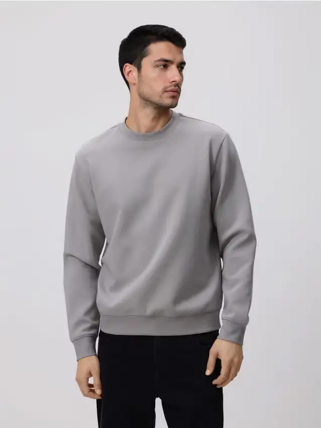 Felpa regular in cotone - grigio chiaro
