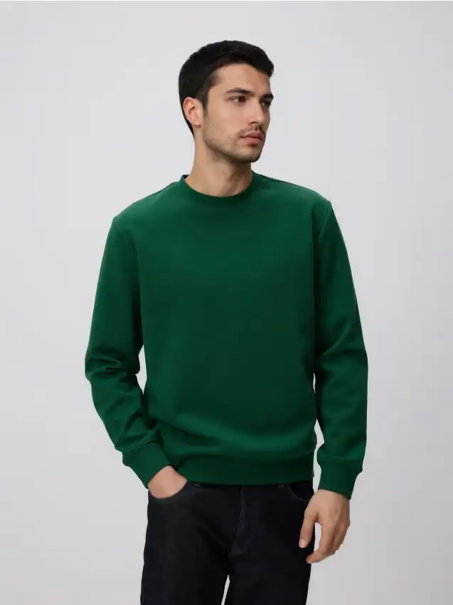 Felpa regular in cotone - verde