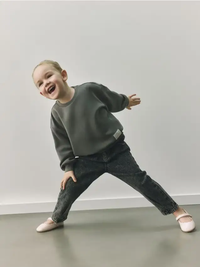 Felpa semplice in modal - grigio scuro