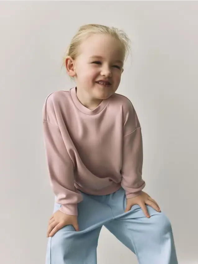 Felpa semplice in modal - rosa pastello