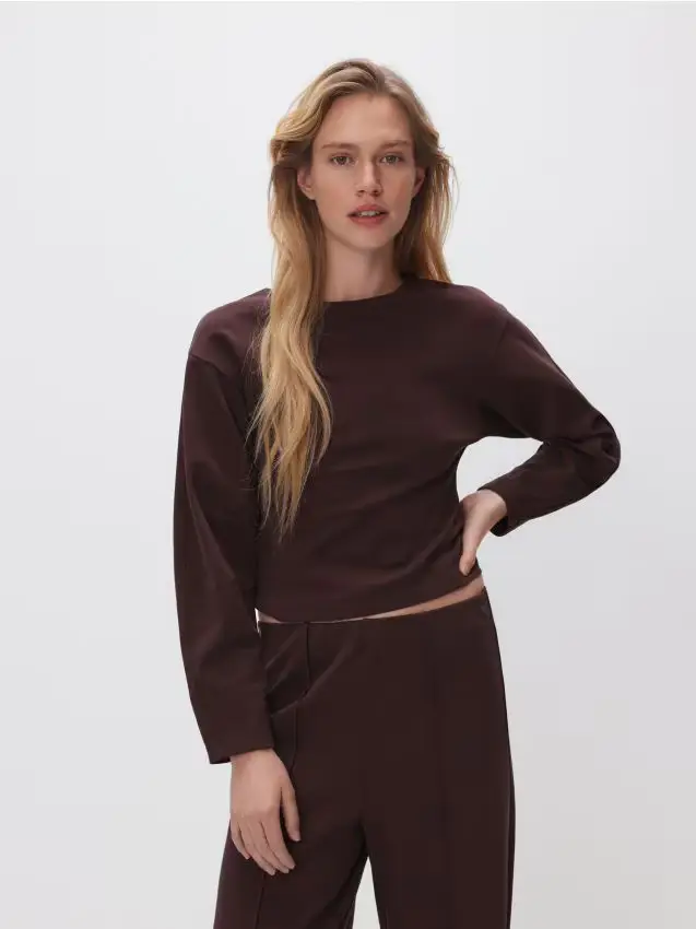 Felpa semplice - marrone scuro