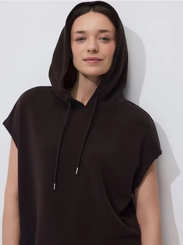 Felpa senza maniche - marrone scuro