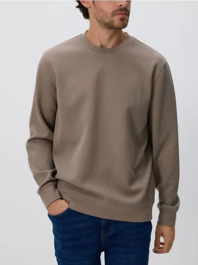 Felpa strutturata - beige