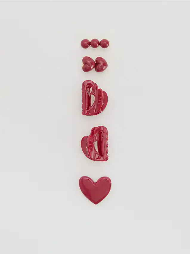 Fermagli per capelli confezione da 5 - rosso
