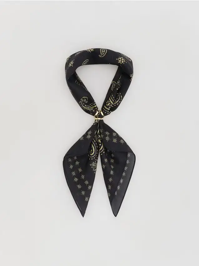 Foulard con misto seta - nero