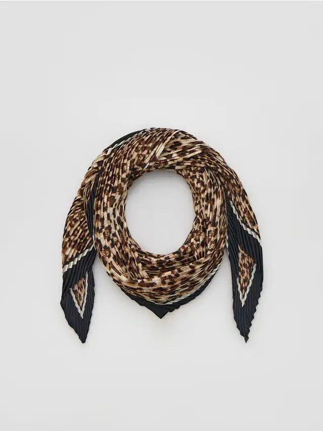Foulard con stampa leopardata - multicolore