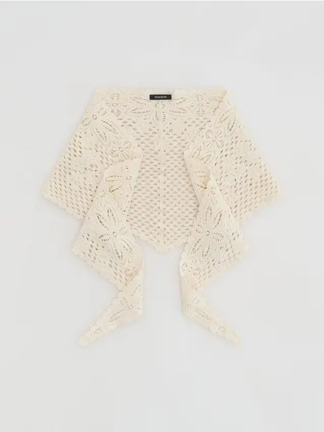 Foulard traforato in cotone - panna