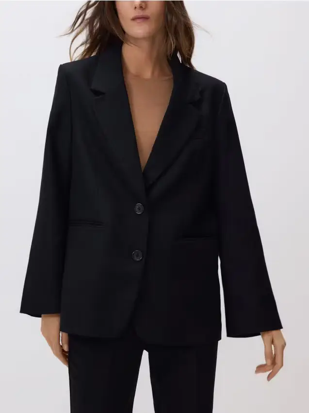 Giacca blazer con filo lucido - nero