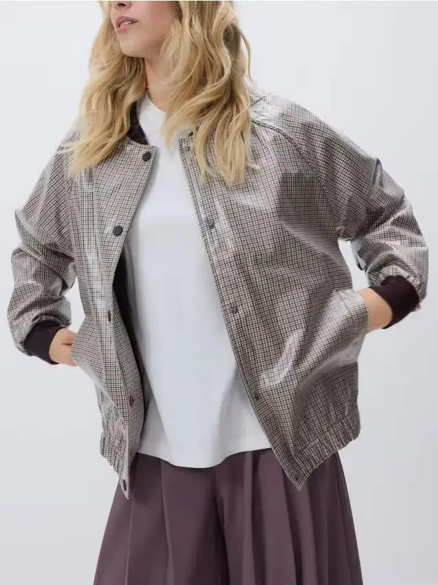 Giacca bomber a quadri - multicolore