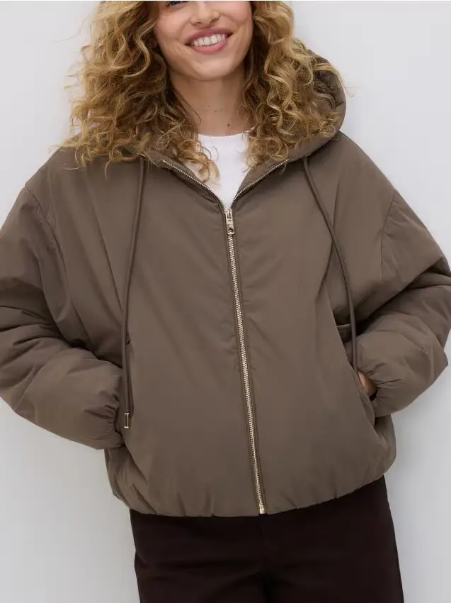 Giacca bomber con cappuccio - talpa