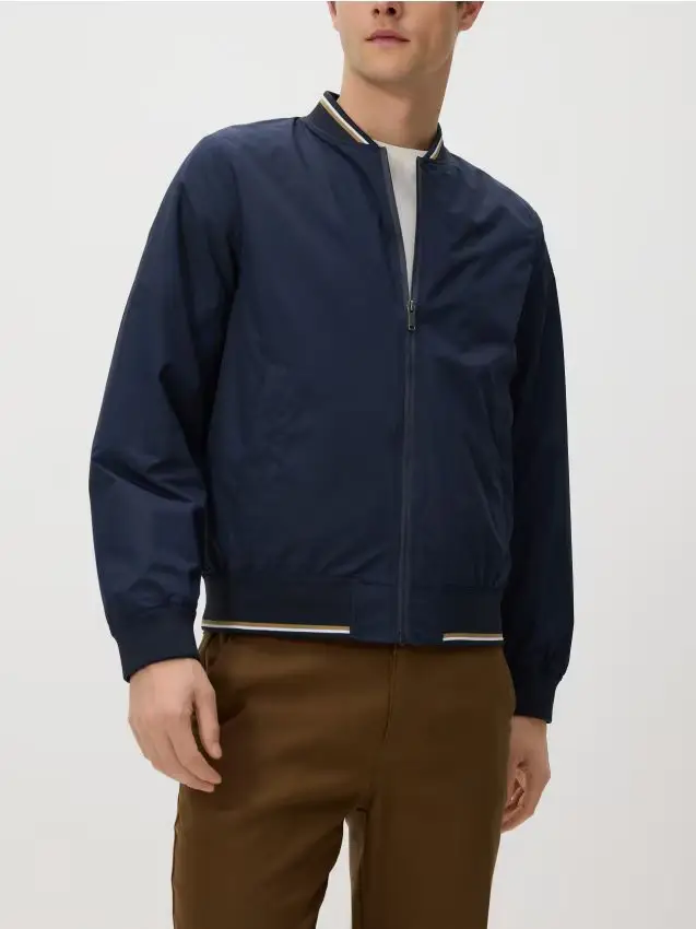 Reserved Giacca bomber con colletto alto - blu scuro