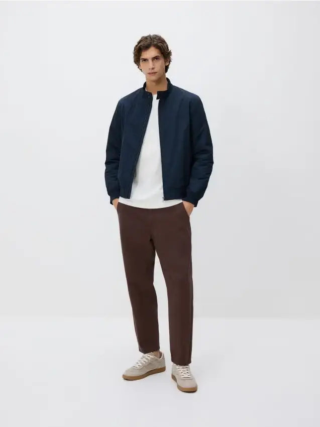 Giacca bomber con colletto alto - blu scuro