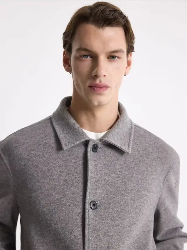 Giacca-camicia con colletto - grigio chiaro