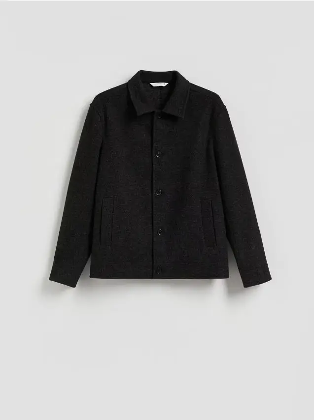 Giacca-camicia con colletto - grigio scuro