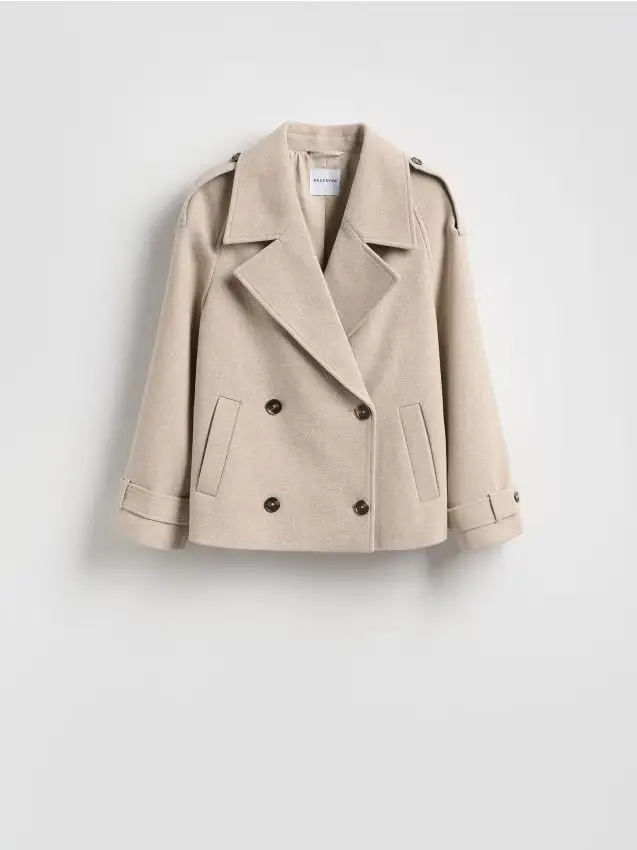 Giacca con aggiunta di lana - beige