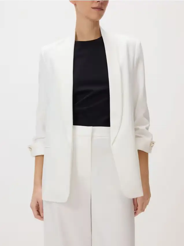 Giacca con aggiunta di viscosa - bianco