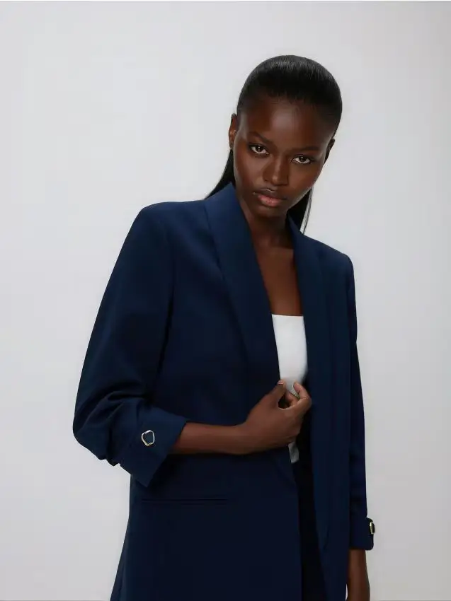 Giacca con aggiunta di viscosa - blu scuro