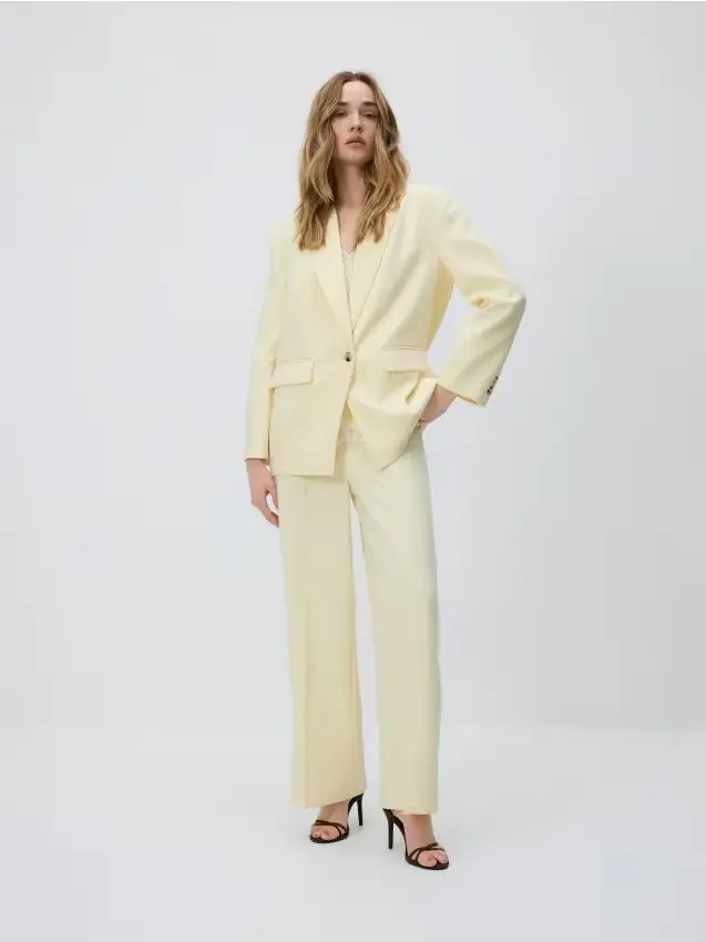 Giacca con aggiunta di viscosa - giallo chiaro