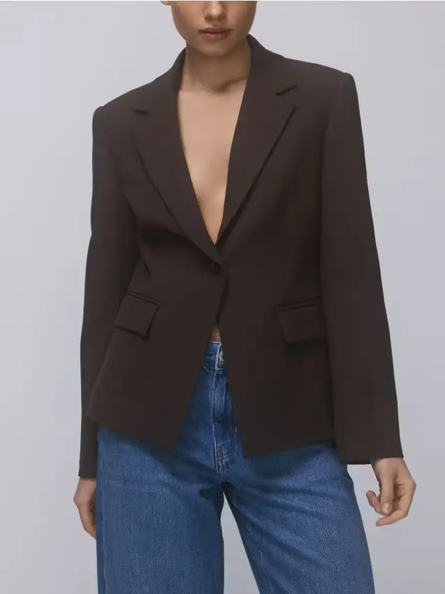 Giacca con aggiunta di viscosa - marrone