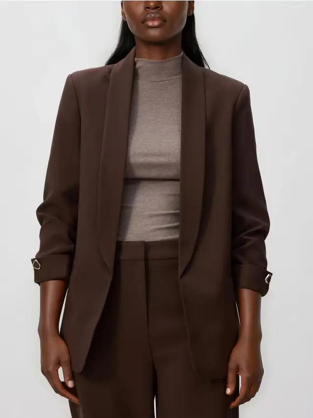 Giacca con aggiunta di viscosa - marrone scuro