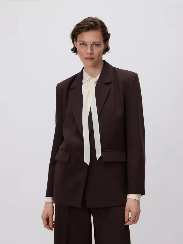 Giacca con aggiunta di viscosa - marrone scuro