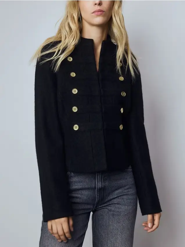 Giacca con bottoni decorativi - nero