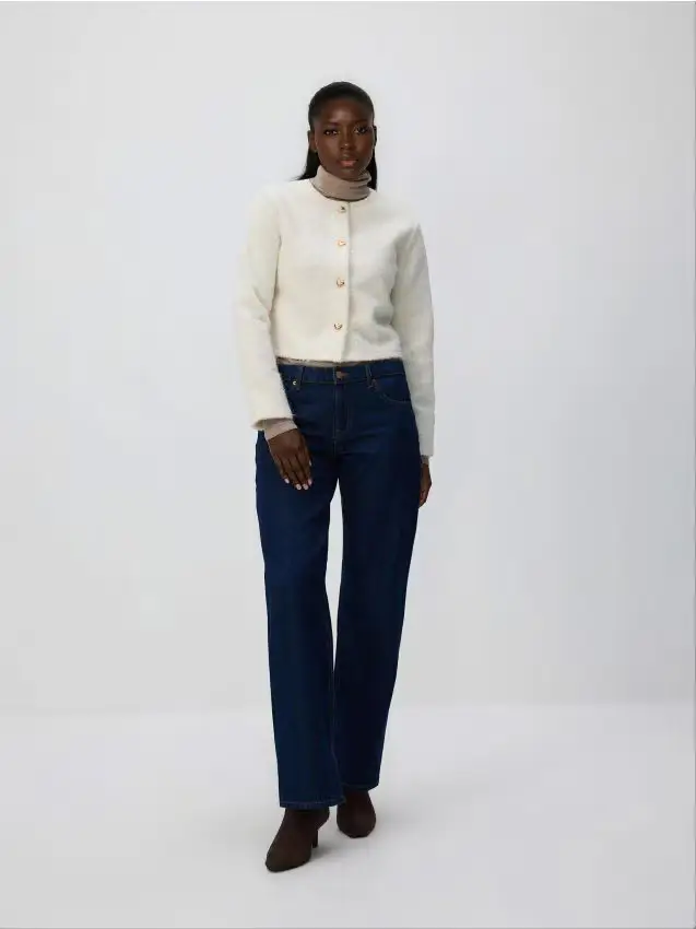 Giacca con bottoni decorativi - panna