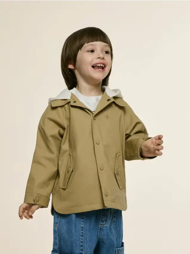 Giacca con cappuccio - beige