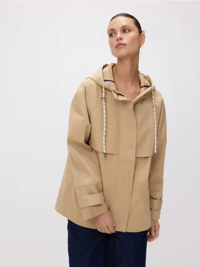 Giacca con cappuccio - beige