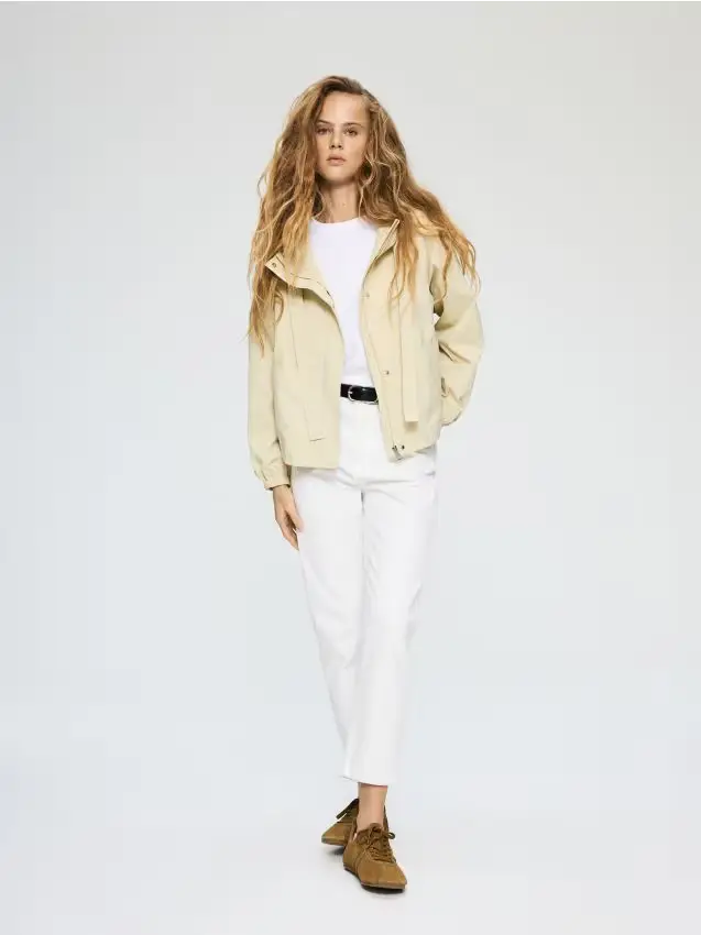 Giacca con cappuccio - giallo chiaro