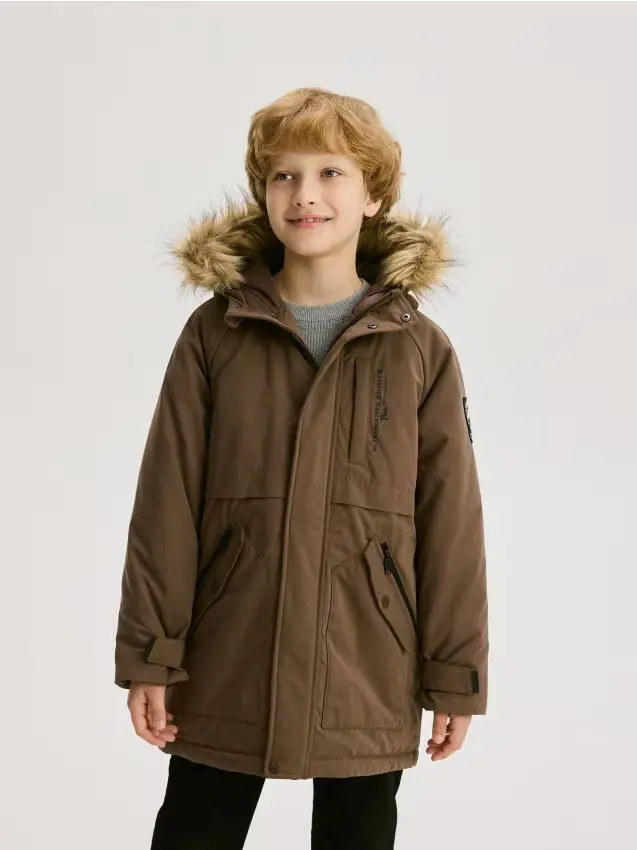 Giacca con cappuccio - marrone scuro