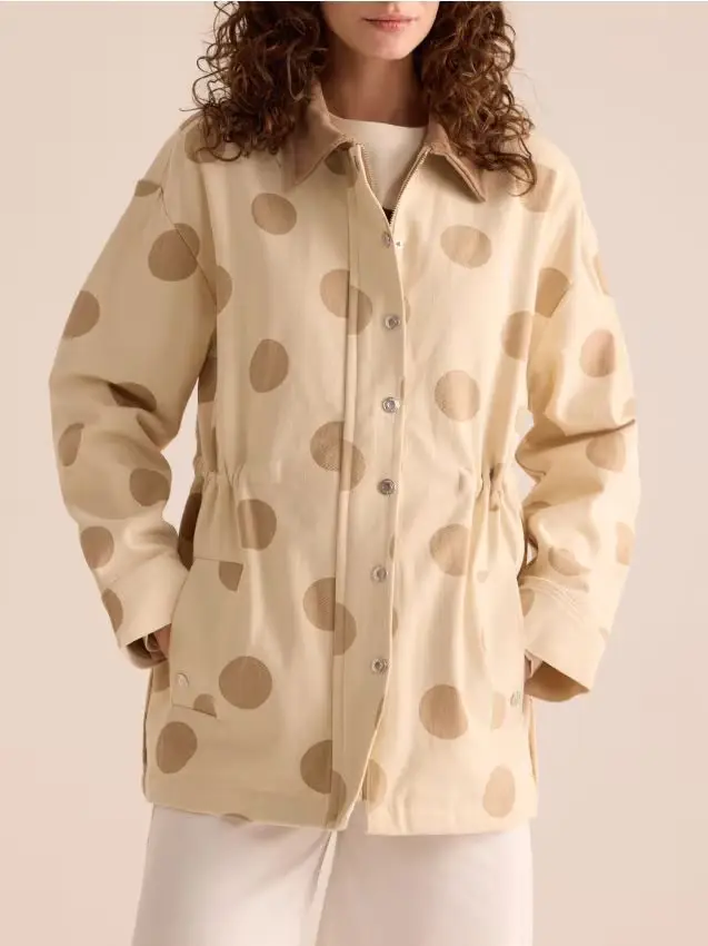 Giacca con colletto a contrasto - panna