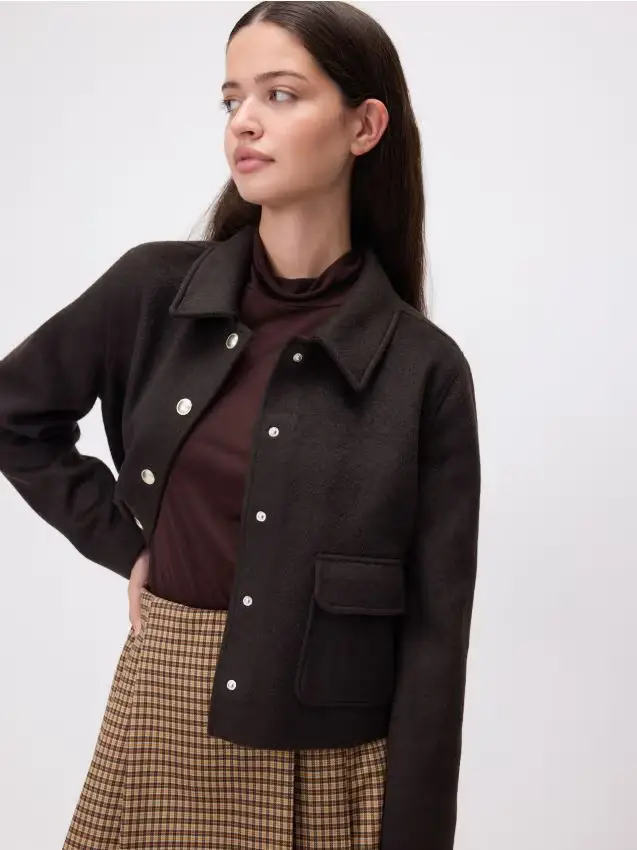 Giacca con colletto - marrone scuro