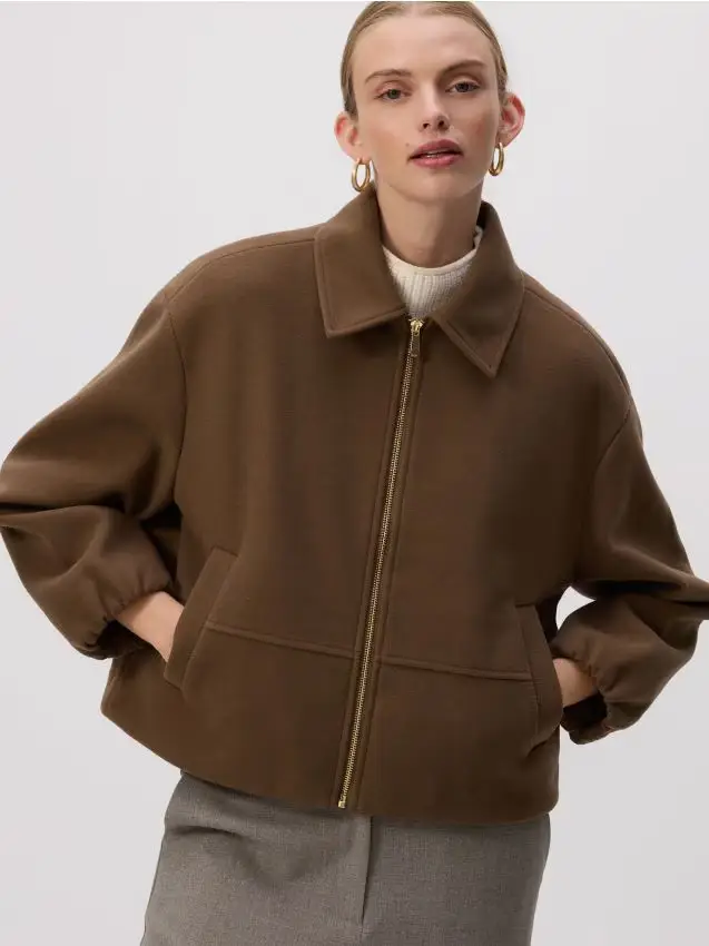 Giacca con colletto - marrone scuro