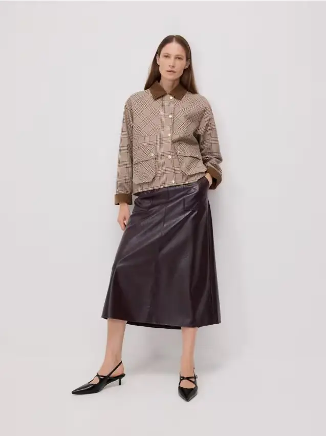 Giacca con collo in velluto a coste - multicolore