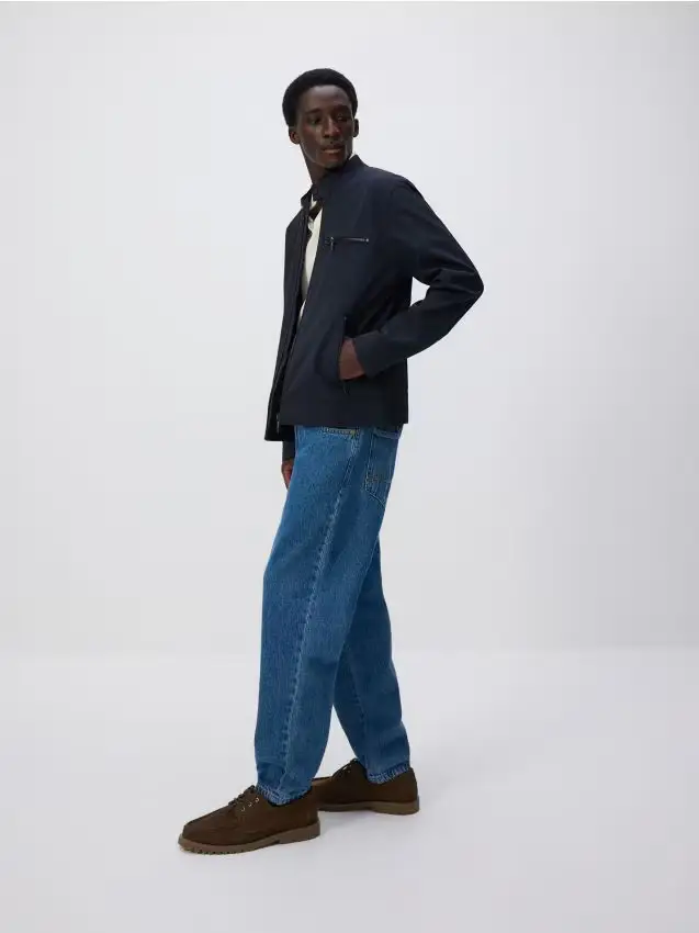 Giacca con collo rialzato - blu scuro