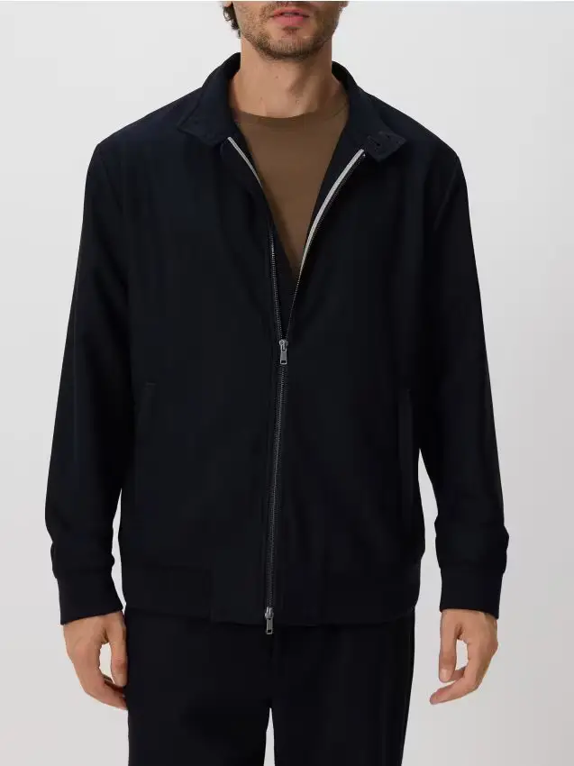 Giacca con collo rialzato - blu scuro